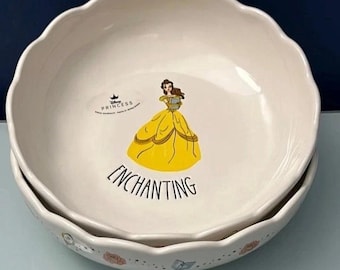Rae Dunn Disney Principessa Belle con libro INCANTEVOLE Ciotola
