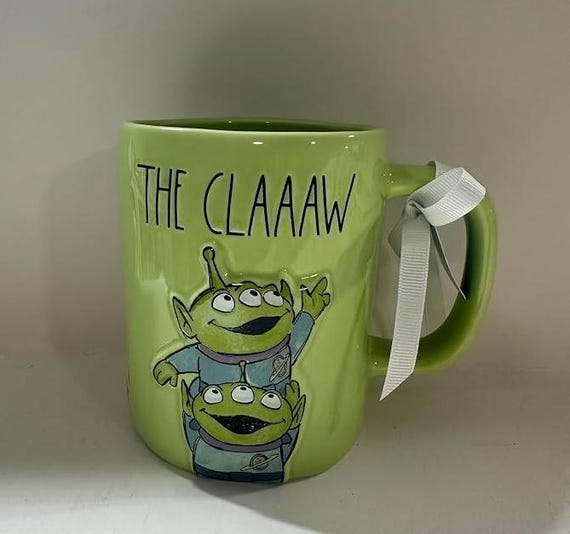Rae Dunn Disney “The Claaaw” Mug – Pixar Toy Story Little Green Alien Ceramic Cup