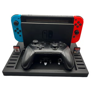 Nintendo Switch Dock und Controller-Halter mit 12 Spiel-Steckplätzen – Praktische 3D-Druck Station für Ordnung & Zubehör im Gaming Setup