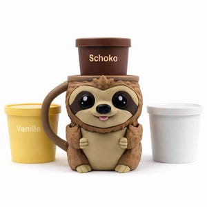 Faultier Eisbecher-Halter für Ben & Jerry's | 3D-Druck | Dein gemütlicher Eis-Kumpel