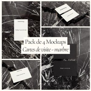 Pack of 4 Business Card Mockups, Business Card Mockup Bundle, Printing Mockup, White Card Mockup