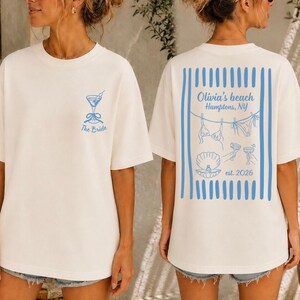 Custom Beach Bachelorette Shirt, Coastal Bride Trip Comfort Colors Tee, Bikini Shell Cocktail Party T-Shirt