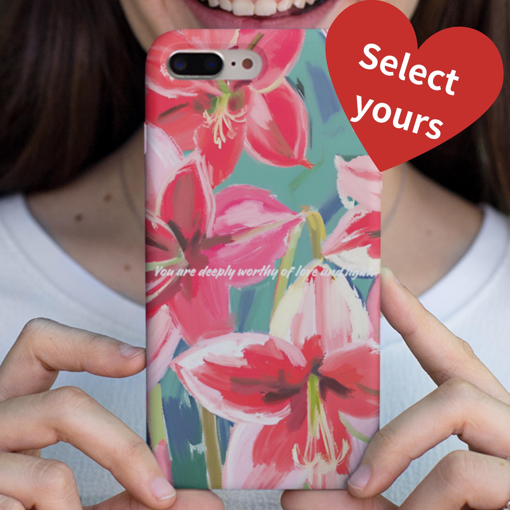 December Birth Flower iPhone Case, Amaryllis Design, Custom Quote Phone Cover, Birthday Gift for Her, Inspirational Floral Case