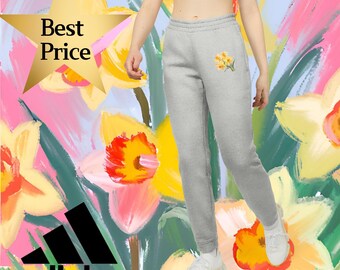 March Birth Flower Joggers, Daffodil Symbol of Hope, Unisex Pants, Personalized Birthday Gift for Him or Her