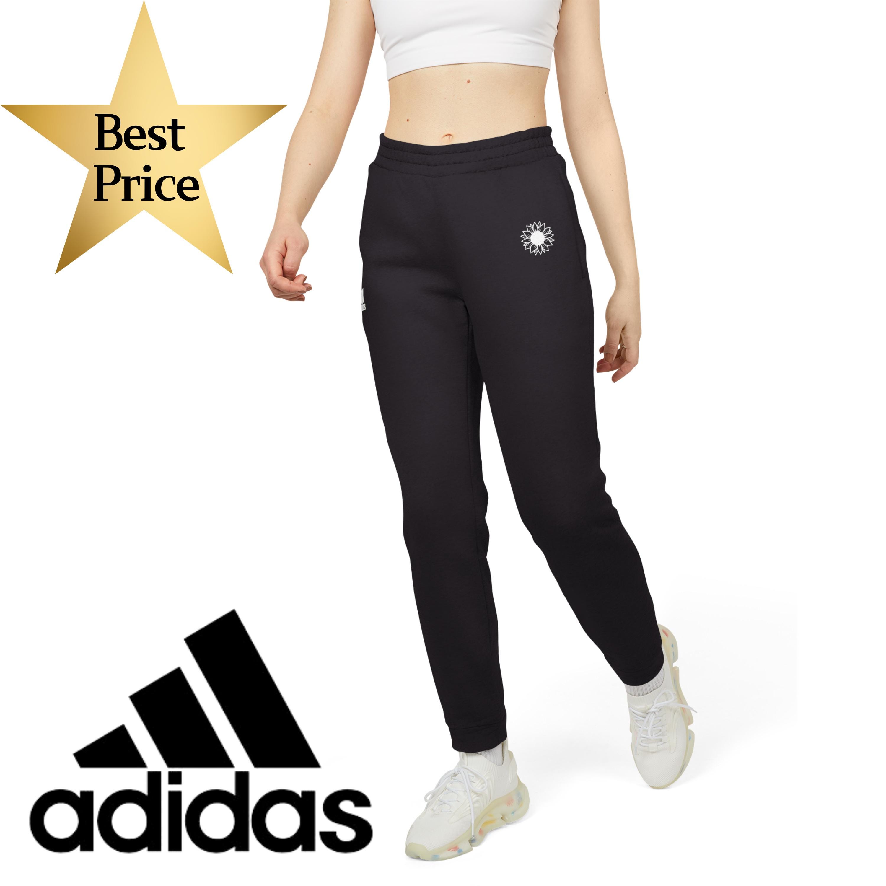 Best Price Adidas Joggers with White Sunflower Logo - Unisex Comfort and Style