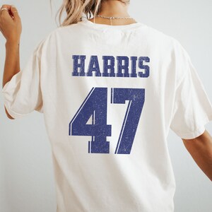 Kamala Harris COMFORT COLORS T-Shirt Harris 47 Tee Design on Front and Back Heavyweight Premium Shirt Madam President Kamala Harris Gift