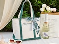 Custom Tote Bag, Bridesmaid Gift,Beach Handbags, Embroidered Canvas Tote Bag, Custom Text Tote, Bachelorette Gifts, School Bag, Gift for Her product logo
