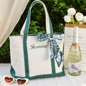 Benutzerdefinierte Tragetasche, Brautjungfer Geschenk, Strandhandtaschen, bestickte Canvas-Einkaufstasche, Benutzerdefinierte Text Tote, Bachelorette Geschenke, Schultasche, Geschenk für sie