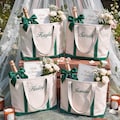 Custom Canvas Tote Bag, Embroidered Name Tote,Bachelorette Gift Bag