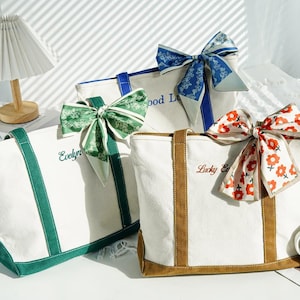 Benutzerdefinierte Tragetasche, personalisierte Text Tote, Geschenk für sie, Bachelorette Geschenke, Stickerei Canvas Einkaufstasche, Pool-Tasche, Strandtasche mit kostenlosen Bändern