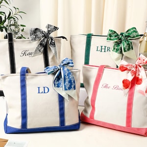 Personalisierte Tasche, Brautjungfer Geschenk, Brautjungfer Geschenk, Tote Bag, Strandtasche mit Band, Benutzerdefinierte Initialen Geschenke, Personalisierte Hochzeitsgeschenk Tasche