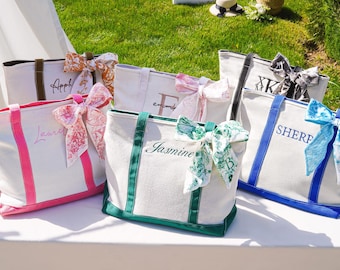 Custom Tote Bag, Bridesmaid Gift,Beach Handbags, Embroidered Canvas Tote Bag, Custom Text Tote, Bachelorette Gifts, School Bag, Gift for Her
