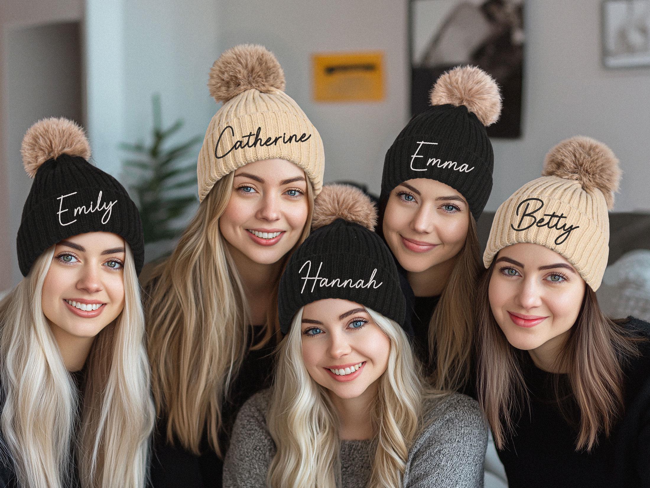 Personalized Embroidered Beanie,monogram Hat With Fur,knit Hat for the ...
