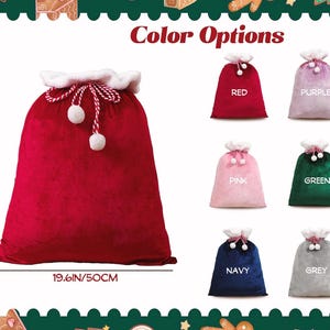 Personalized Large Santa Sack, Christmas Family Santa Bag, Stocking Sack with Name, Christmas Gift Bag , Holiday Gift Bag, Santa for Kids image 8