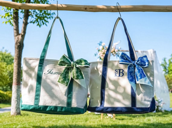 Custom Tote Bag, Bridesmaid Gift,Beach Handbags, Embroidered Canvas Tote Bag, Custom Text Tote, Bachelorette Gifts, School Bag, Gift for Her