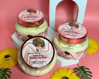 Butter Me Up Hydration Hair Butter | All Natural & Organic | Vegan | Whipped Hair Butter | Natural Hair Care Butter | Hair Growth Butter