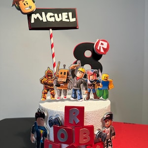 Adorno para tarta de Roblox - Decoración para fiestas de Roblox - Cumpleaños de Roblox - Pedidos personalizados