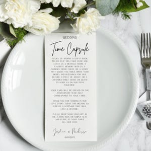 Wedding Time Capsule Card Template