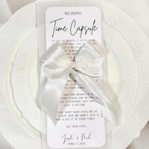 Alternativa para livro de visitas da cápsula do tempo do casamento - Conjunto de cartões de mesa, decoração moderna para mesa de casamento - Cartões da cápsula do tempo para convidados