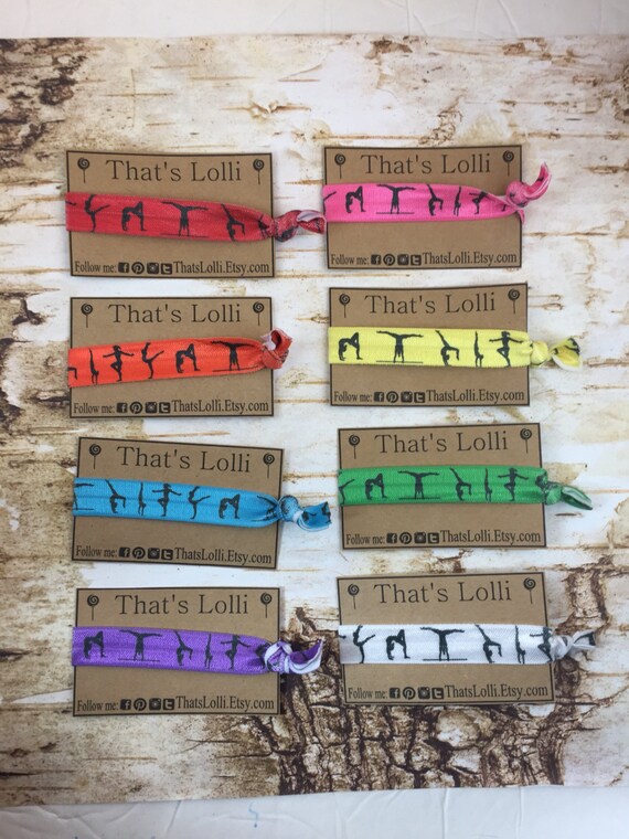 Gymnastics red blue fold over elastic FOE hair ties birthday Etsy