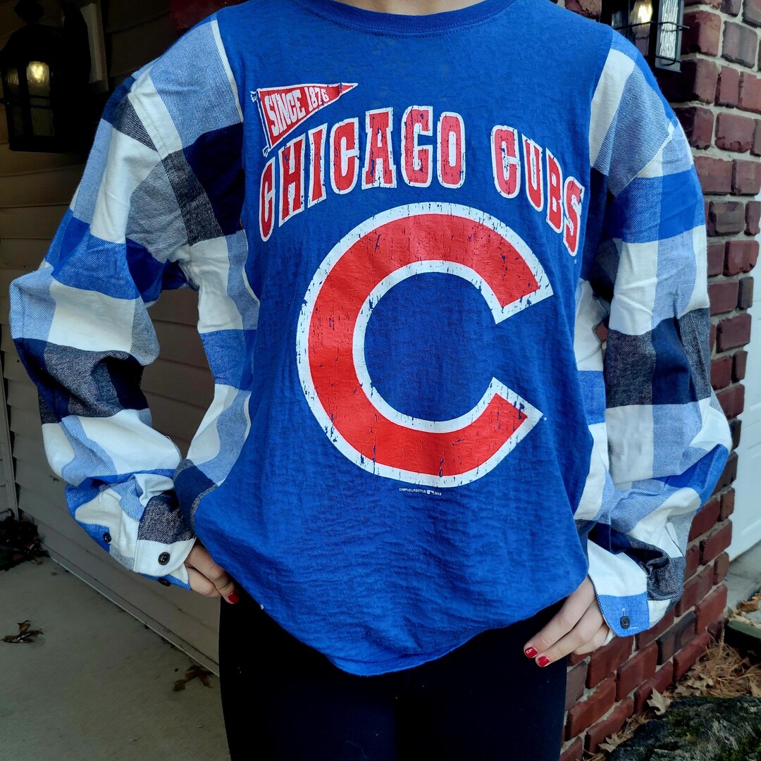 Upcycled Chicago Cubs Flannel Shirt: Oversized OSFM (M-XXL) - Etsy