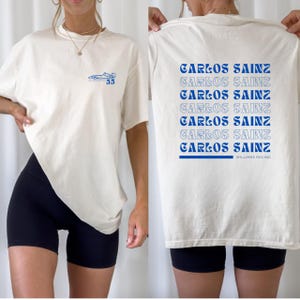Carlos Sainz Unisex F1 Tshirt 100% Baumwolle, Formel 1 Fan Geschenk, Motorsport Bekleidung, Racing Enthusiast Kleidung