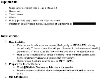 L. Reuteri Yogurt Recipe (Dairy-based)