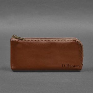 Cartera larga de cuero personalizada con cremallera: organizador de billetera personalizado para hombres y mujeres, billetera plegable alta, regalo para él o para ella, billetera para tarjetas