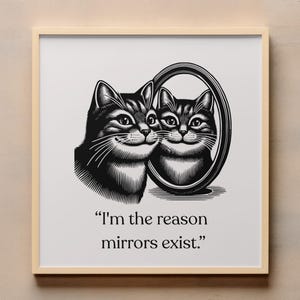 Io sono la ragione, poster divertenti di gatti, stampa di poster funky, meme di gatti divertenti, stampa preppy, arte murale di gatti, regalo per amanti dei gatti, stampe di gatti, arte di animali
