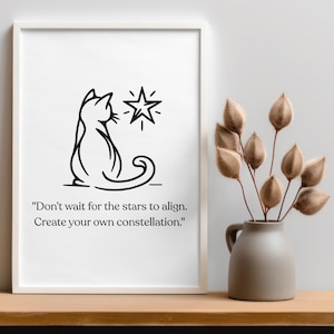 Don't waiter Katzen Poster, lustiges Katzenmem, Preppy Print, Katzen Wandkunst, Geschenk für Katzenliebhaber, Katzenliebhaber Zitat