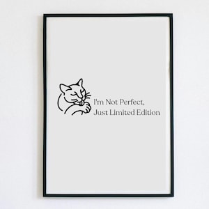 lustiges Katzen Poster, lustiger Katzen Druck, lustiges Katzenmem, Preppy Print, schwarze Katze Wandkunst, Geschenk für Katzenliebhaber, Katzen Drucke, Katzen Drucke, Tierkunst