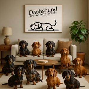 Stampa di cane divertente, decorazione minimalista a forma di cuore, regalo per il proprietario di cane, poster con cucciolo, poster da parete alla moda con tipografia a forma di cuore, regalo per gli amanti dei cani, bassotto
