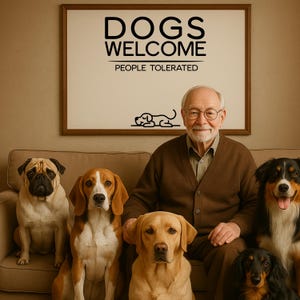 I cani sono benvenuti, le persone sono tollerate, stampa artistica, poster divertente con cane, arte per appartamento, decorazione da parete per soggiorno, poster con cane, regali per proprietari di cani, amante dei cani