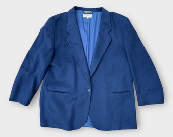 Vintage L.L. Bean Wool Blazer Navy Blue Women's sz 20P Single Button Preppy Chic
