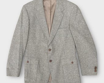 Chaqueta deportiva de lana tweed H.I.S. vintage de los años 70 para hombre, talla 42 L, estilo preppy académico.
