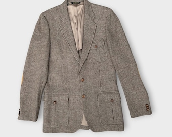 Vintage John Weitz Wool Tweed Sport Coat Shooting Jacket Blazer Men’s 42L Preppy