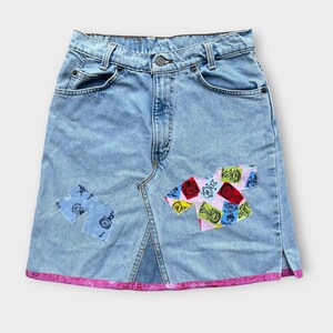 Danny First Vintage Reworked Levi’s Denim Mini Skirt Patchwork USA Size 4