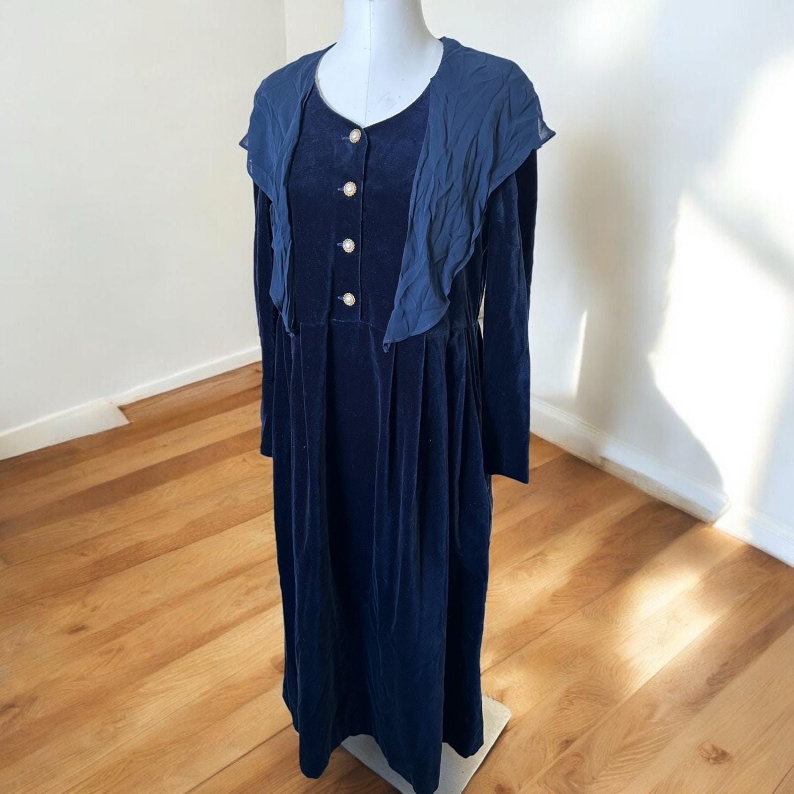 Velvet Dress Laura Ashley - Etsy