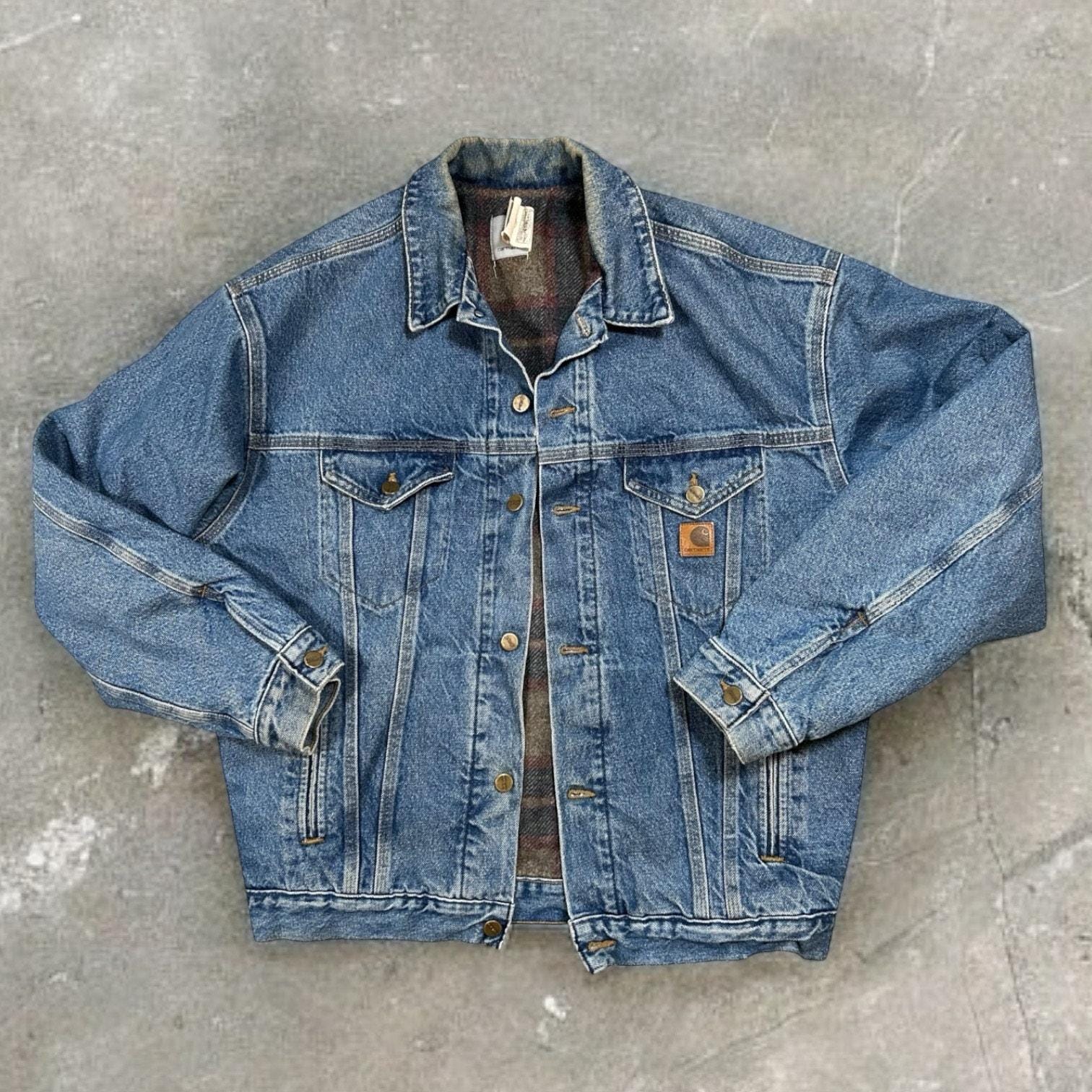 Carhartt Jacket Denim Hooded - Etsy Carhartt Jacket Denim Hooded - Etsy