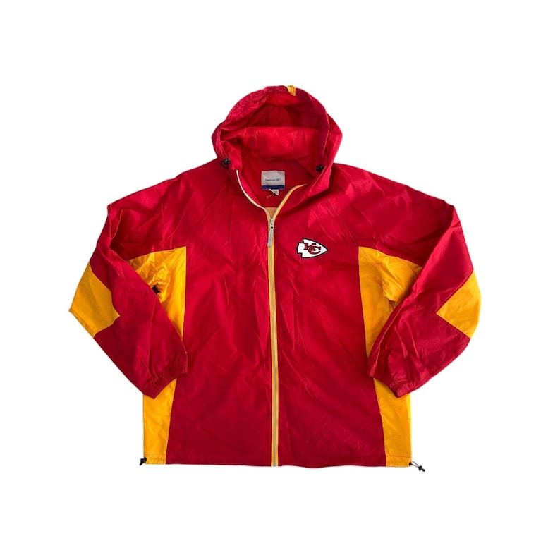 Vintage Reebok Kansas City Chiefs Windbreaker Jacket Full Zip Men's XL Excellent image 1