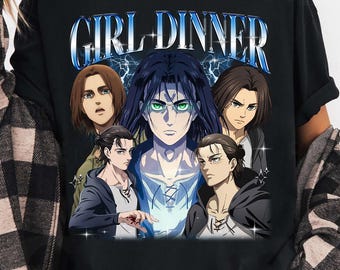 Eren Yeager Shirt, Attack On Titan Anime Manga Unisex Tee, Girl Dinner Shirt