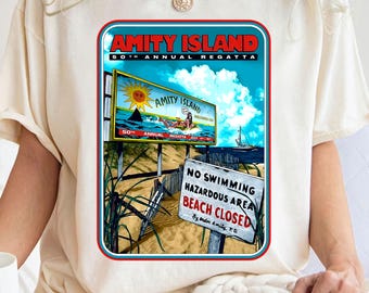 Kiefer Amity Island T-Shirt: Retro Strandfilm T-Shirt