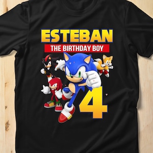 Benutzerdefinierte Sonic Shadow Geburtstags-Shirt, Sonic the Hedgehog Shirt, Shadow the Hedgehog 3 Shirt, Sonic Shirt, Bella Canvas Shirt