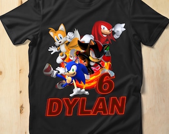 Sonic Geburtstag Shirt personalisiert: Schattenfamilie Party T-Shirt