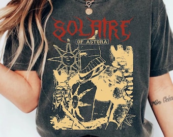Solaire Dark Souls Vintage Shirt, Wash Dark Souls Shirt, Praise the sun shirt, Soulsborne Inspired, Video Game Aesthetic, Metal Style