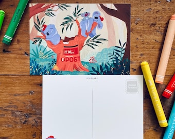 Koala the Postman Postcard | Animal Postman | Australia Postcard | A6