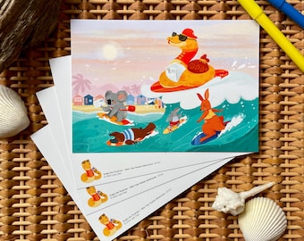 Snake the Postman | Animal Postman | Australian Animals Postcard | New Year Postcard | A6