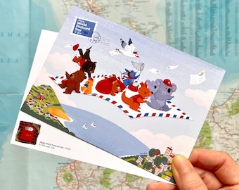 Happy World Postcard Day | Animal Postman | Australian Animals Postcard | A6