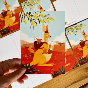 Canguru, o carteiro | Carteiro animal | Cartão postal de animais australianos | A6