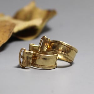 Gold Huggie Hoop Earrings, Hammered Hoop Earrings, Wide Hoop Earrings, Gold Filled or 14K Gold, Chunky Hoop Earrings, Unique Hoops, Wedding